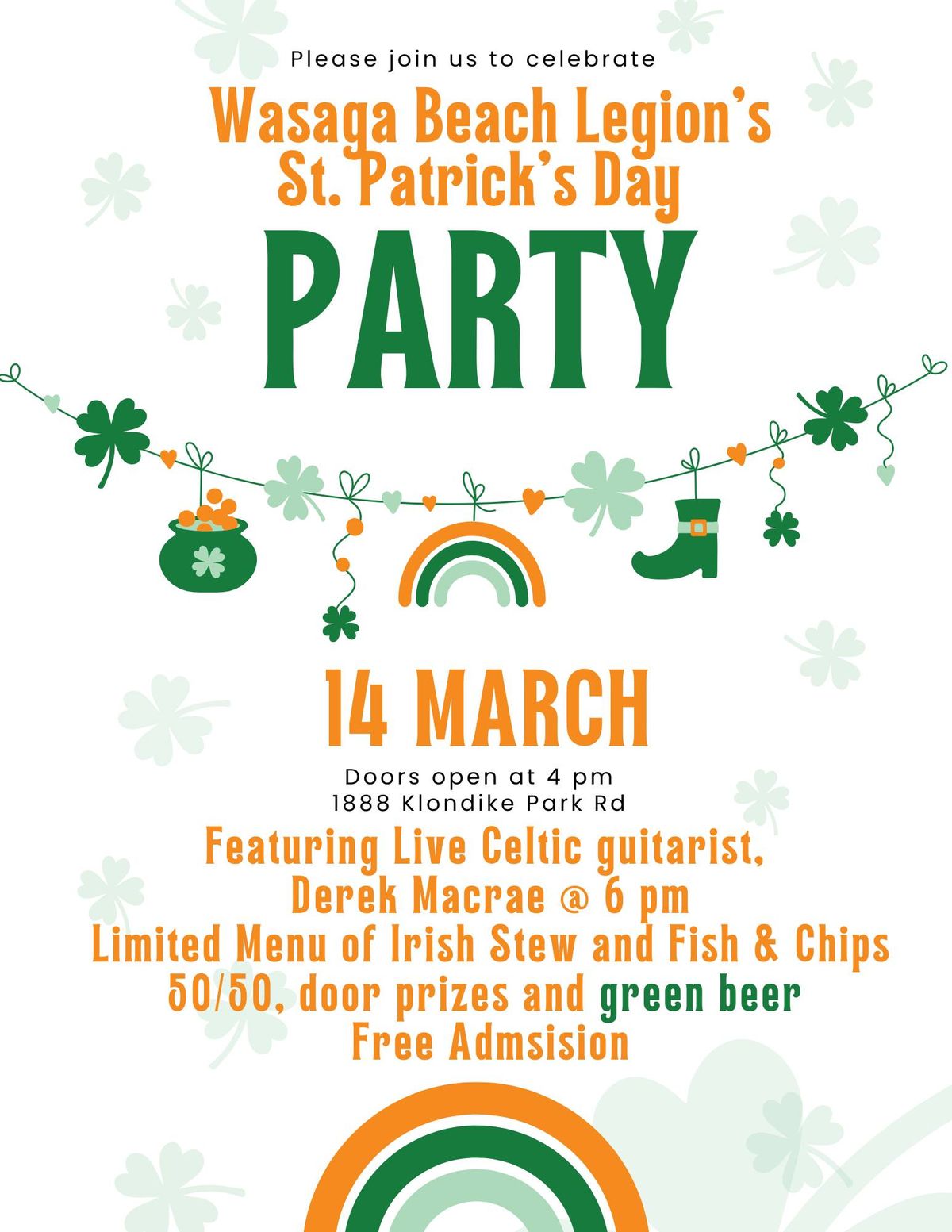 Wasaga Beach Legion's St. Patrick's Day Party