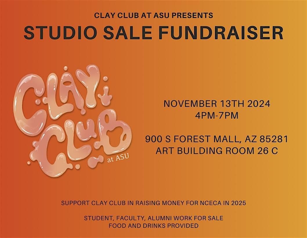 Ceramic Sale, Happy Hour Fundraiser