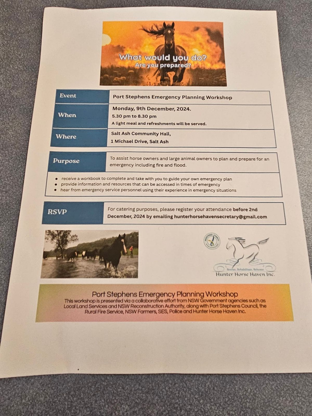 Emergency Plan Workshop for Horse Owners