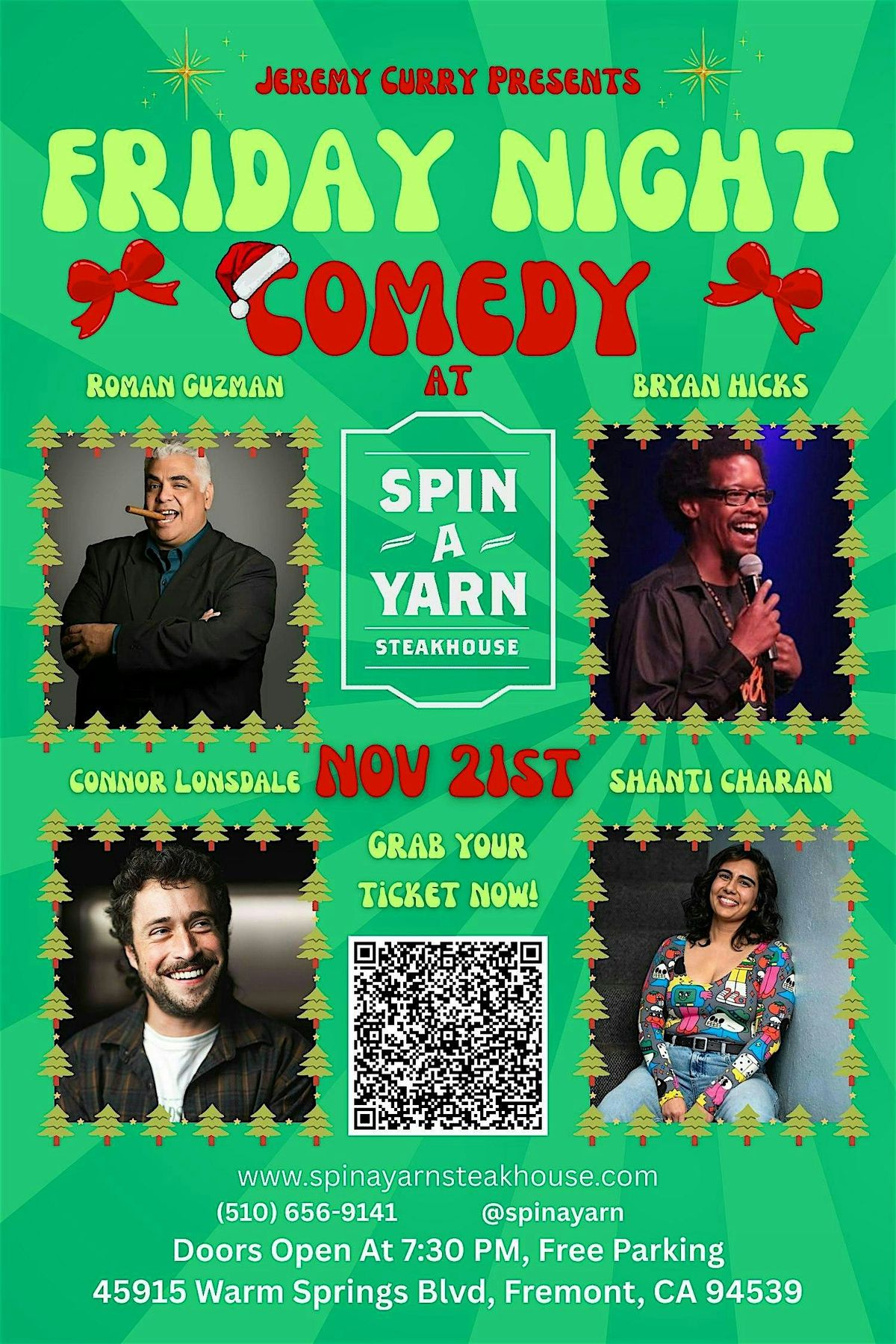 Friday Night Comedy @ Spin-A-Yarn Steakhouse! - November 21st, 2025