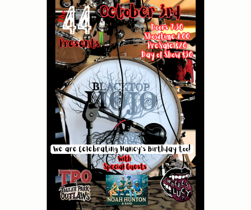 Blacktop Mojo w\/ Noah Hunton, Where\u2019s Lucy, & Trailer Park Outlaws in Glendale