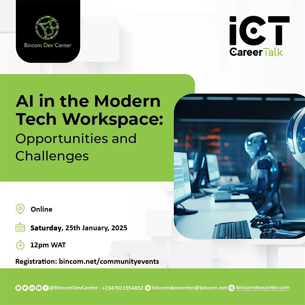 Bincom ICT Career Talk: Al in the Modern Tech Workspace