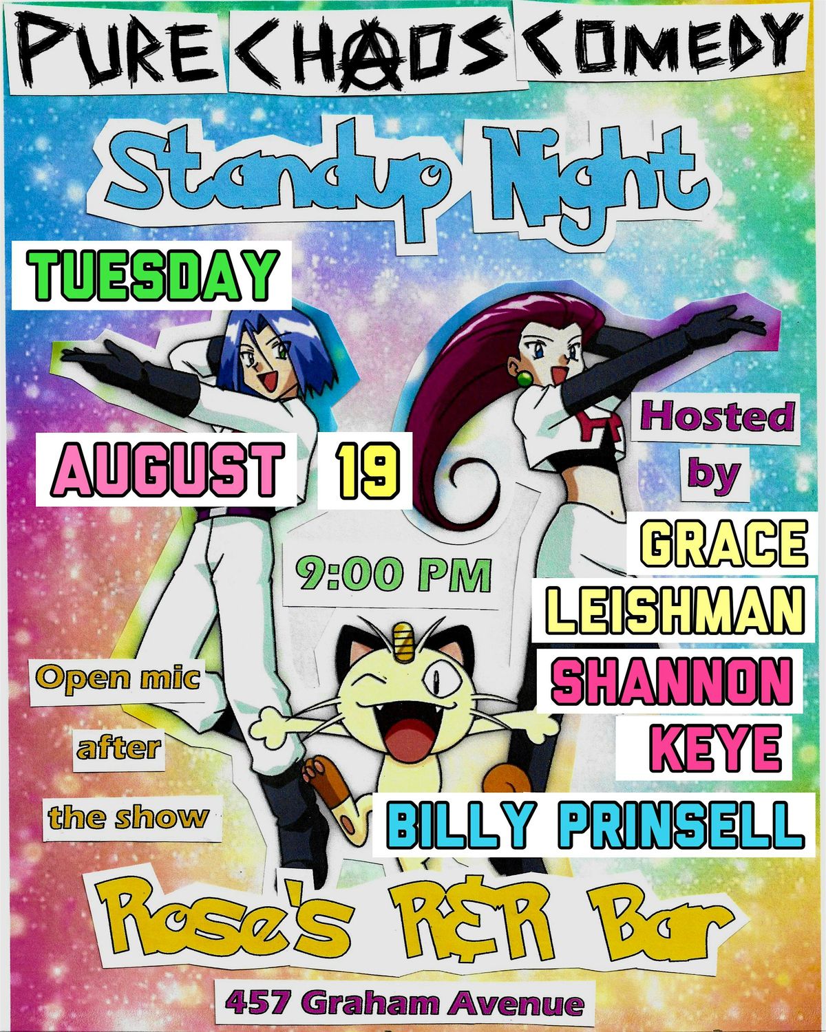 Pure Chaos Comedy at Rose's R&R Bar - FREE!