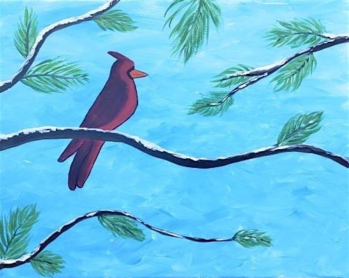 Join us for this beautiful Winter Cardinal paint and sip painting.
