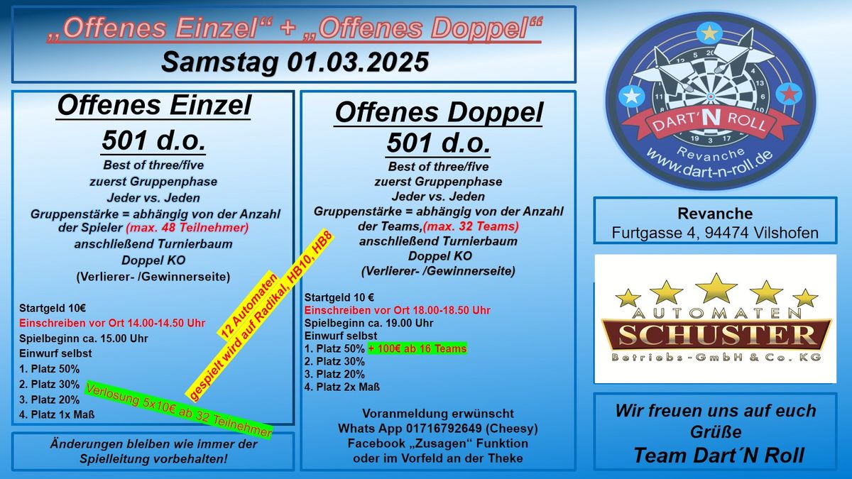 Offenes Einzel 501 d.o. + Offenes Doppel 501 d.o.