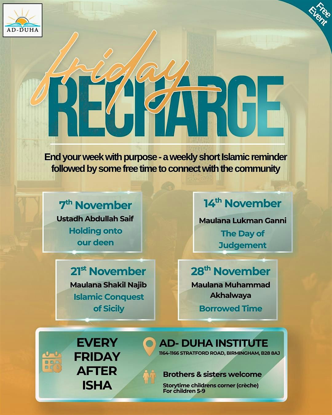 Islamic Event - Friday Recharge