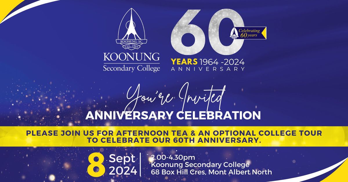 Koonung College 60th Anniversary - Aftermoon Tea