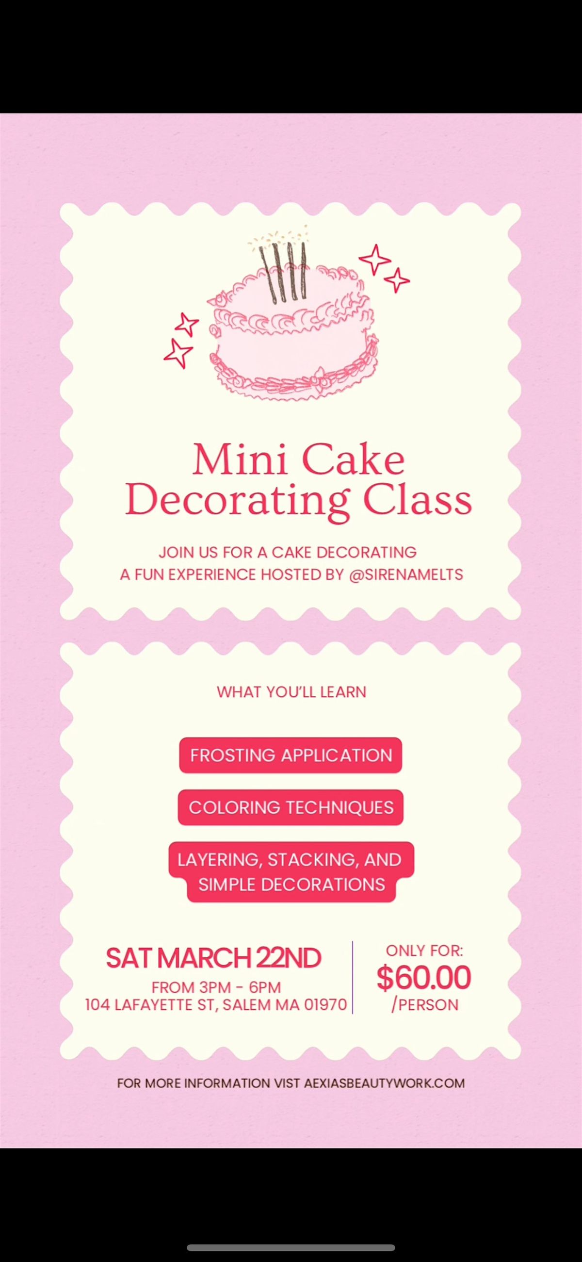 Mini Cake Decorating Class