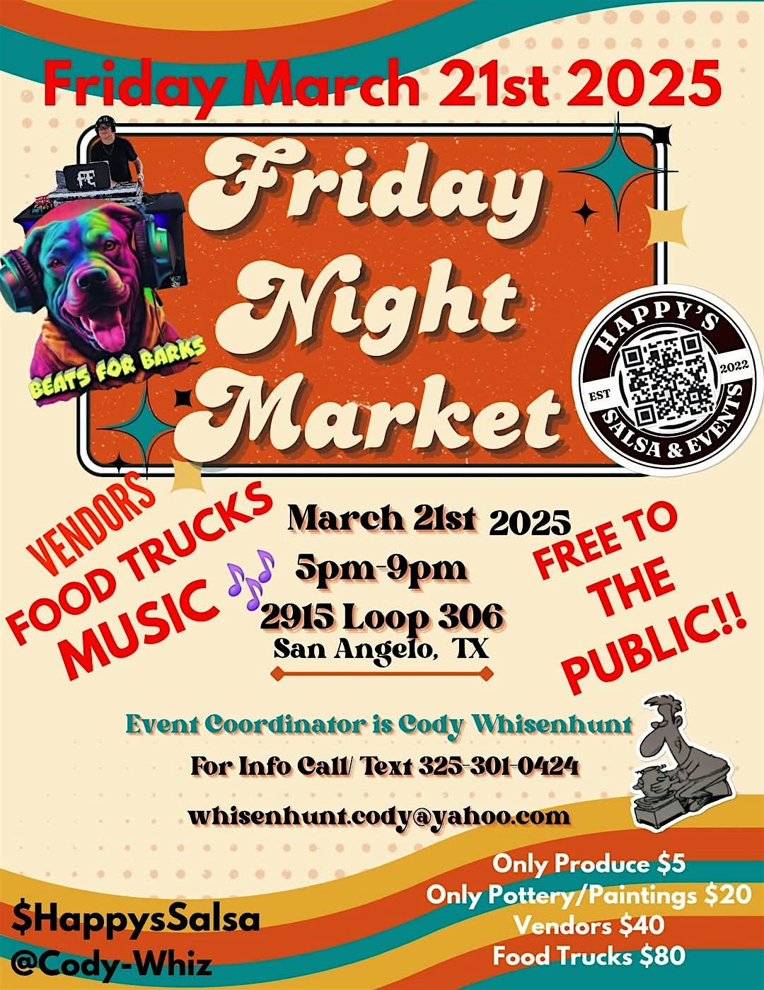 March FRIDAY NIGHT MARKET!!