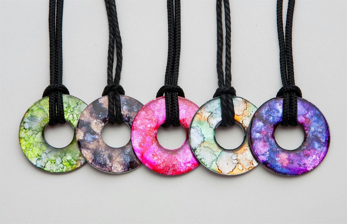 Alcohol Ink Washer Necklaces