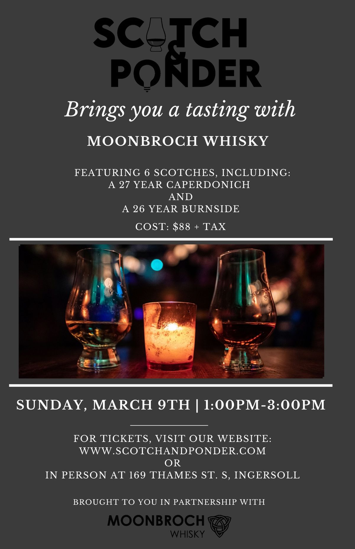 Moonbroch X Scotch & Ponder tasting