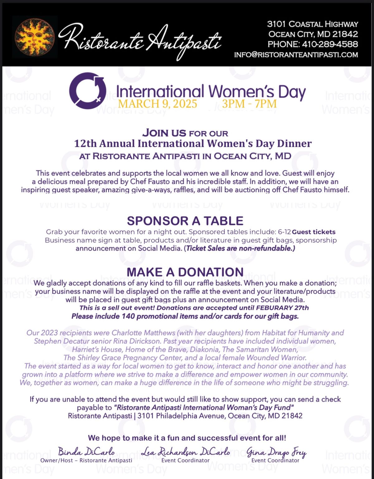 Women\u2019s Day Event (12th Annual)