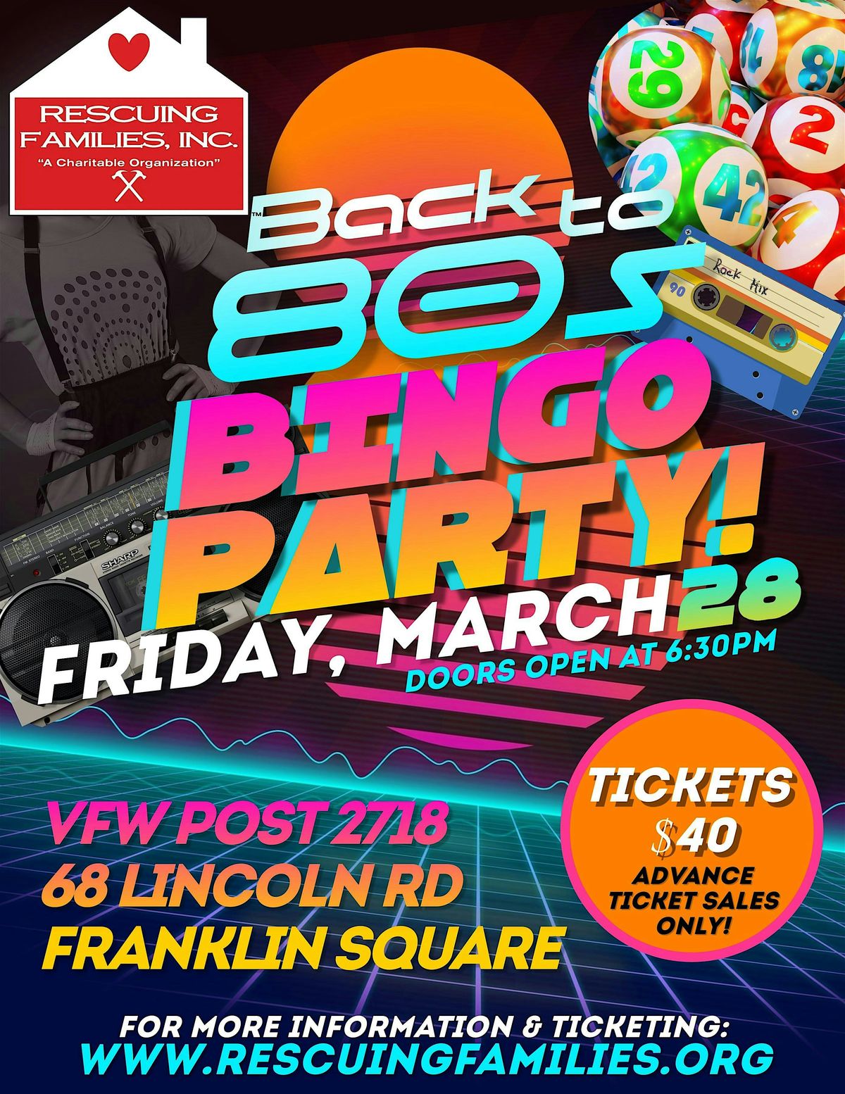 Back to the 80's Bingo Party