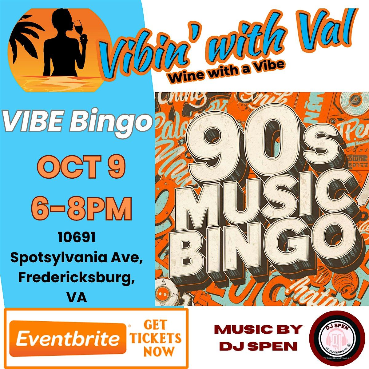 October Vibe Bingo at Vibin with Val