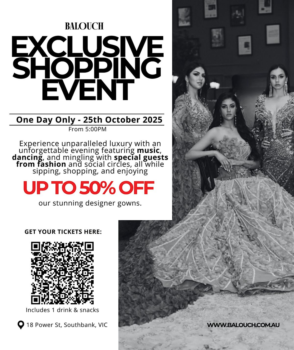 Exclusive Designer Dress Super Sale \u2013 Up to 50% OFF | In-Store Event