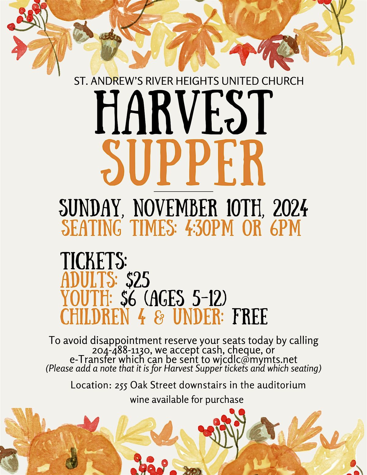 St. Andrew's Harvest Supper