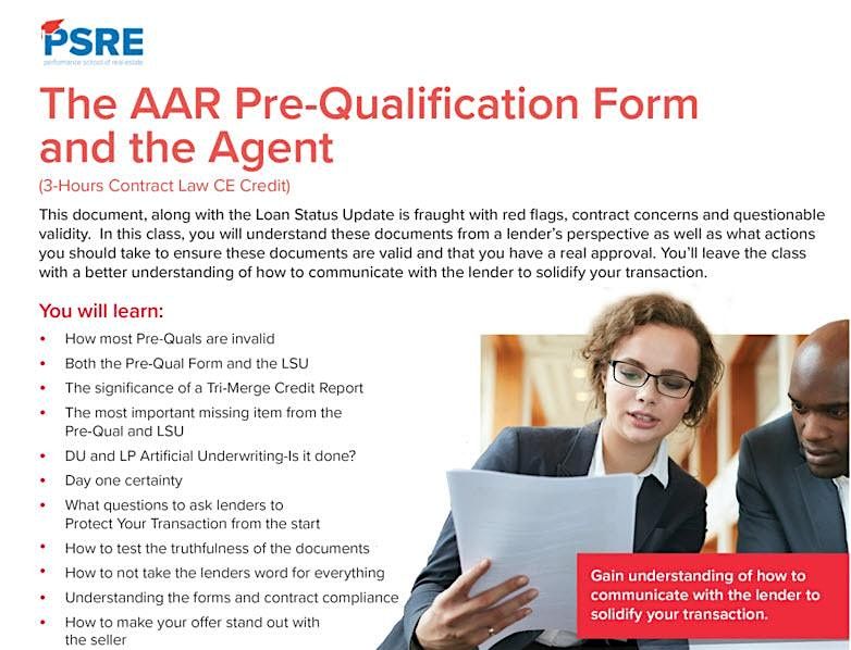 The AAR Pre-Qualification Form and the Agent