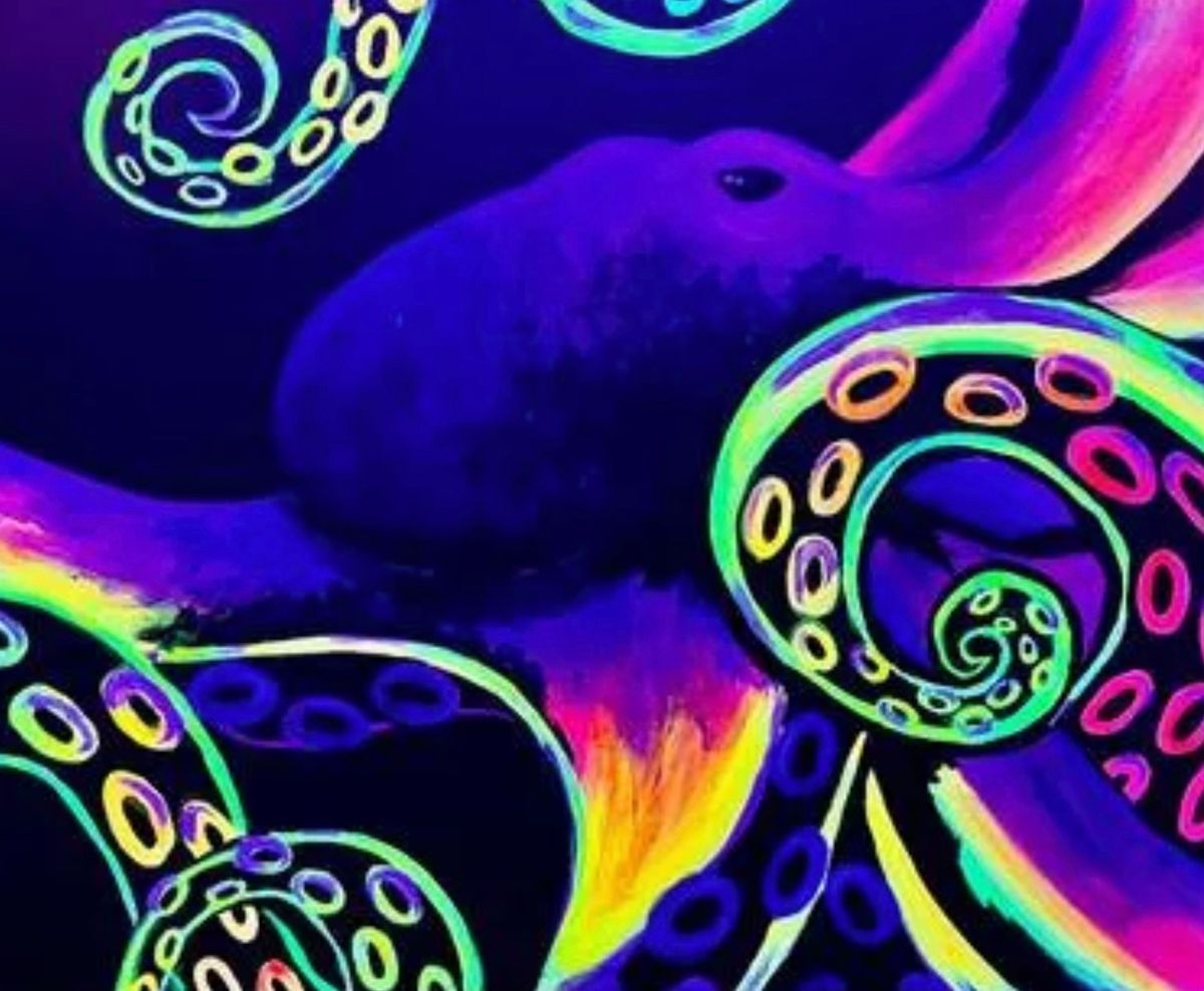 Paint Nite Blacklight Event- "Octopus"