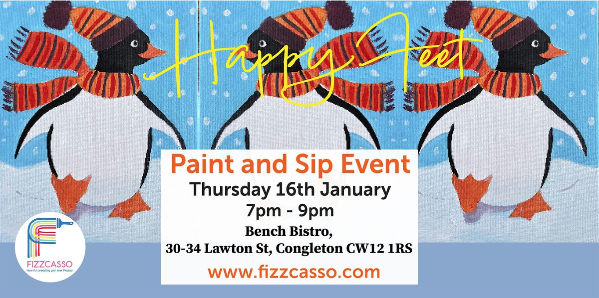 Happy Feet Penguin Paint and Sip at Bench Bistro Congleton