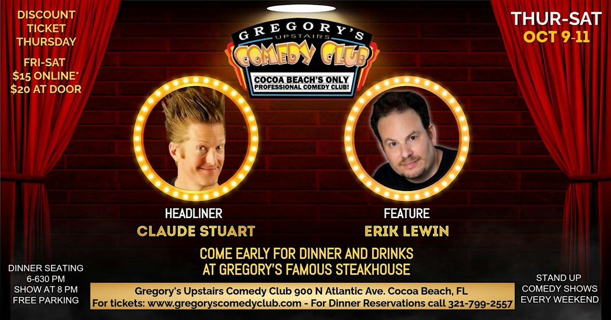 Oct 9-Oct 11  Gregory's Comedy Club