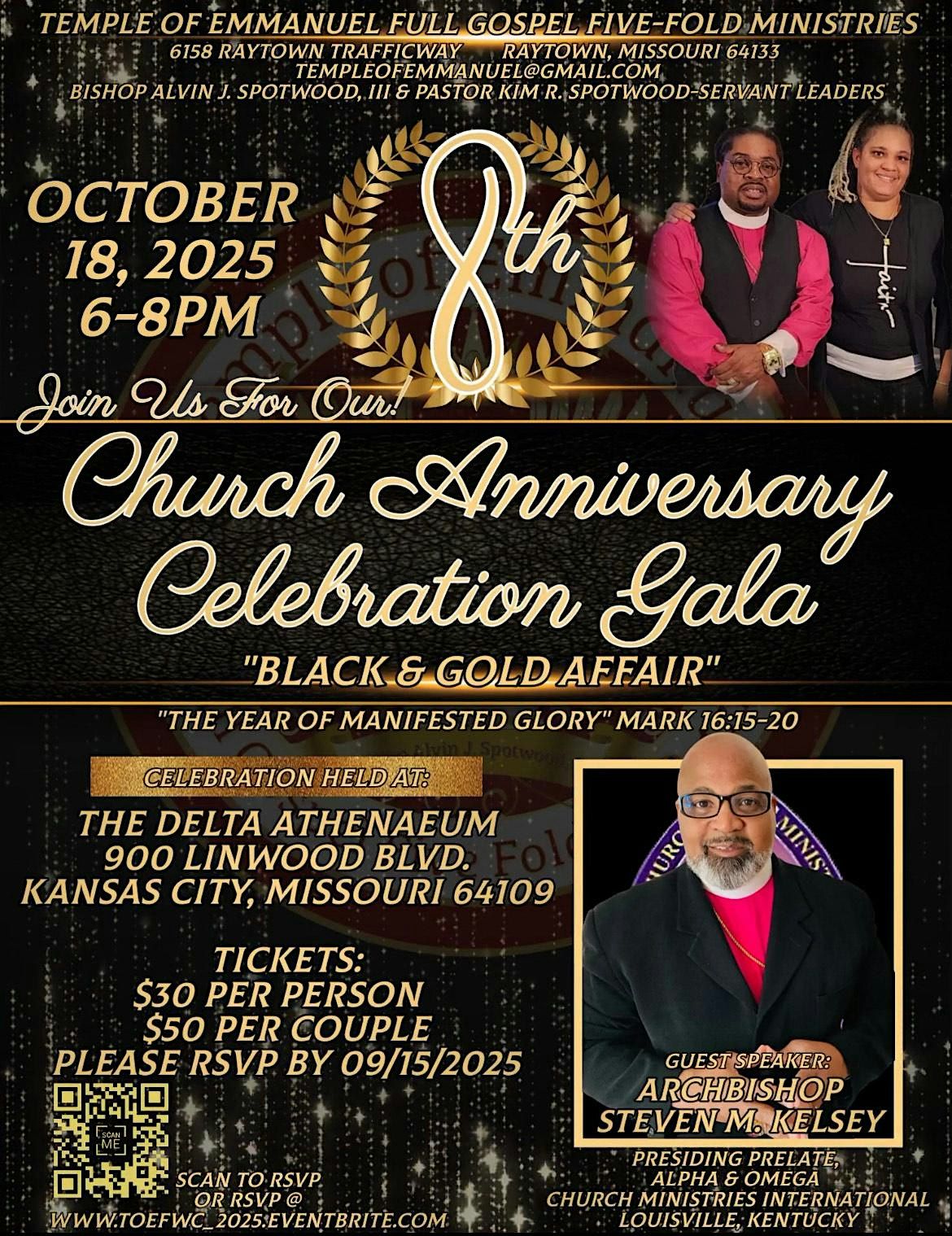 Temple of Emmanuel's 8th Church Anniversary Celebration Gala