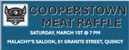 Meat Raffle Fundraiser to support Quincy Baseball to Cooperstown