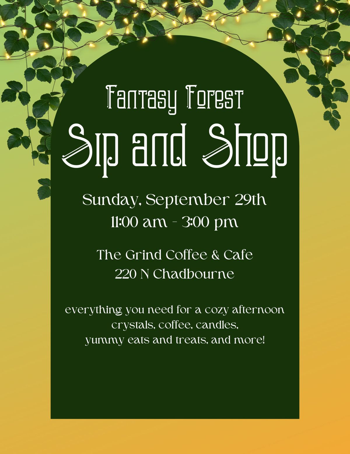 Fantasy Forest Sip and Shop