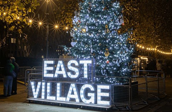 East Village Christmas Light Switch On