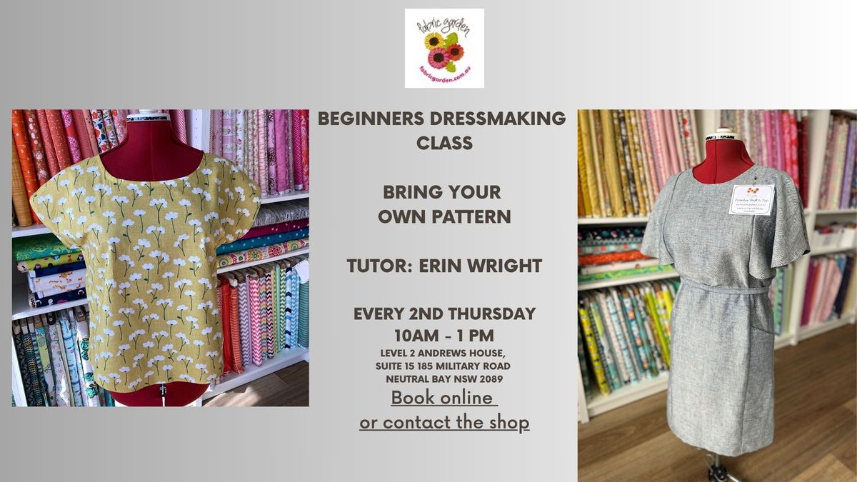 Beginners Dress Making - Learn to Sew - 5 lessons