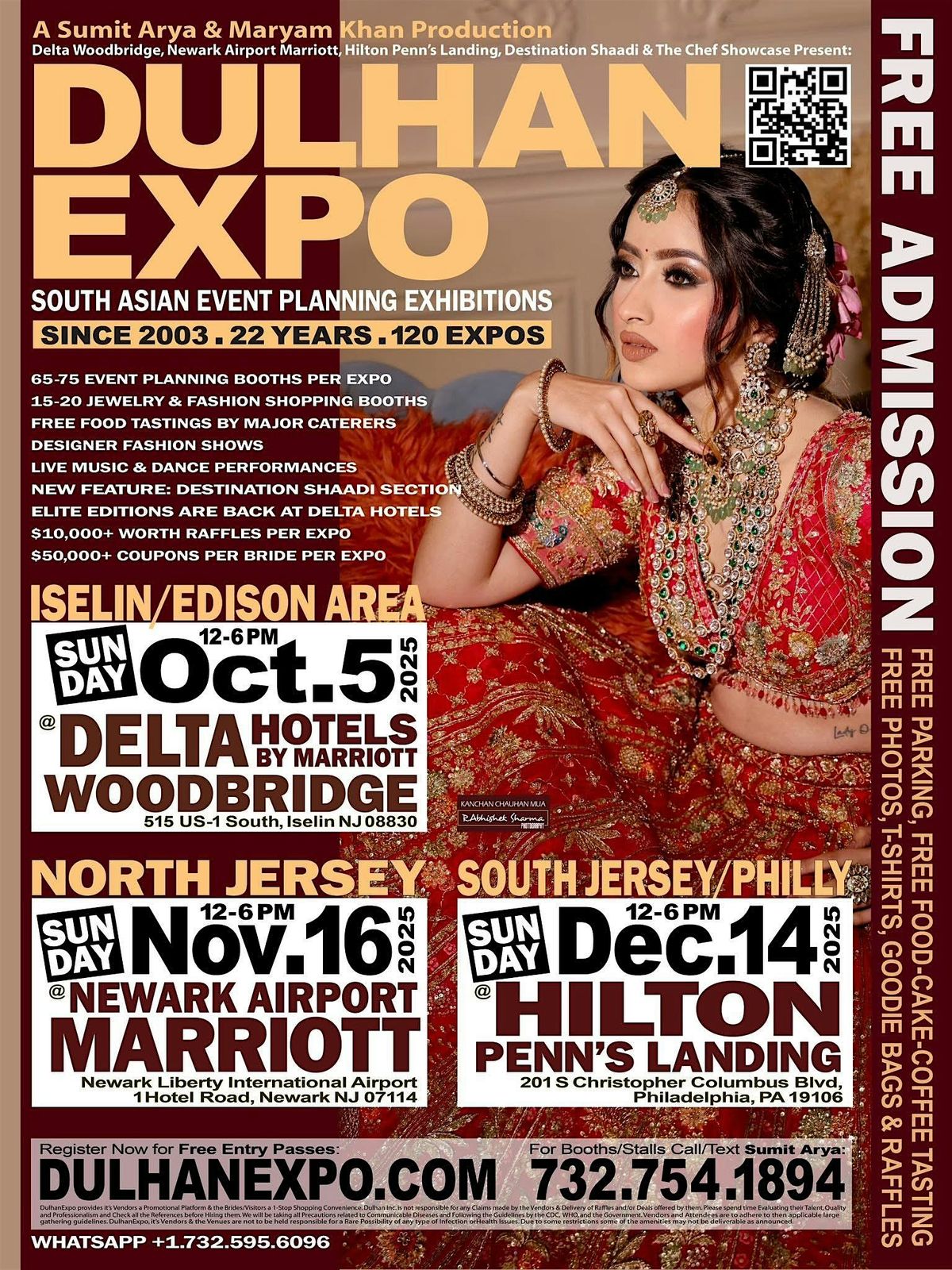 DulhanExpos \u2022 Oct.5 Edison-NJ \u2022 Nov.16 Newark-NJ \u2022 Dec.14 Philly-PA \u2022 Booth