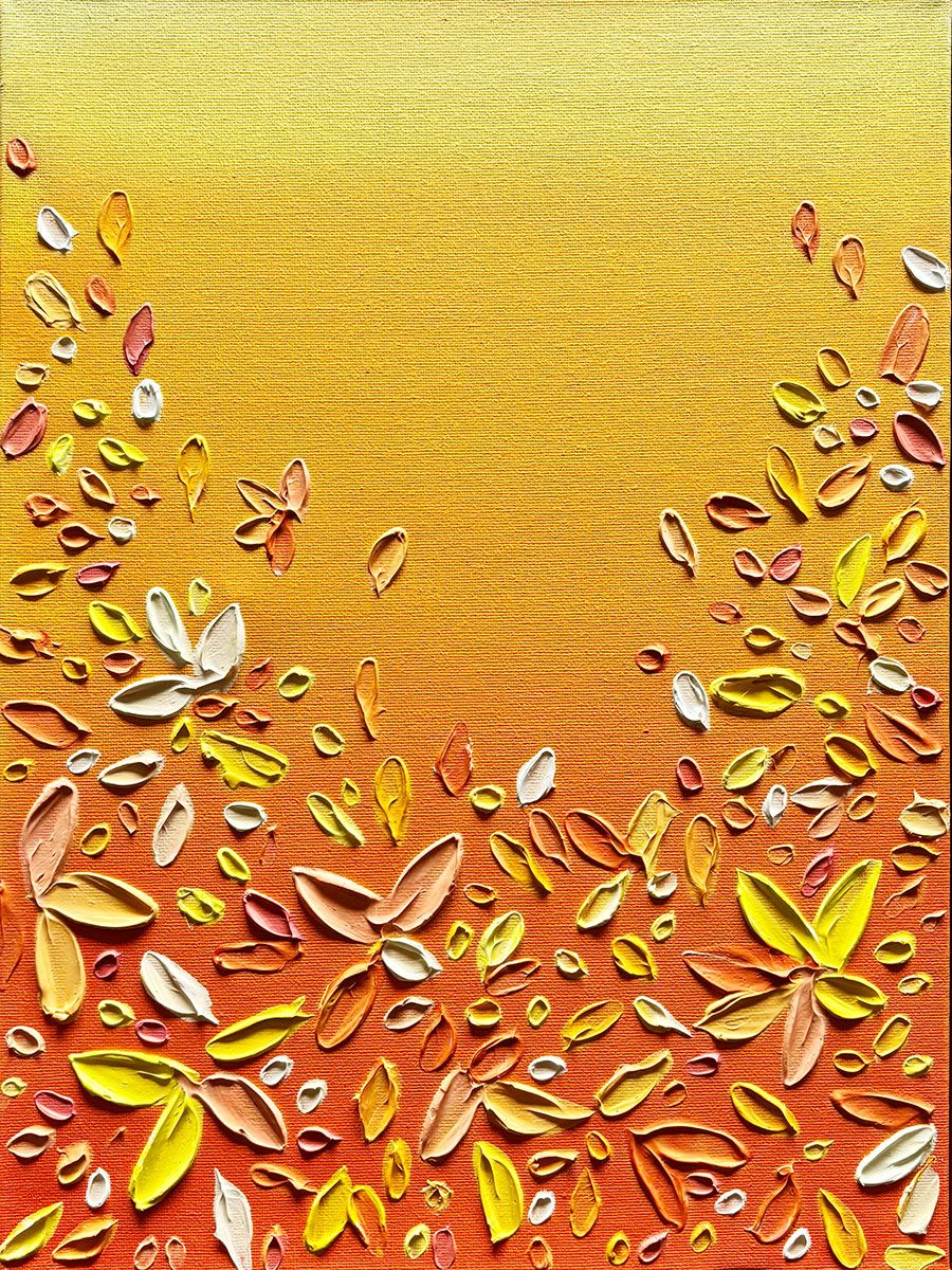 Textured Paint Art and Wine Night in Tauranga - Sunset Petals