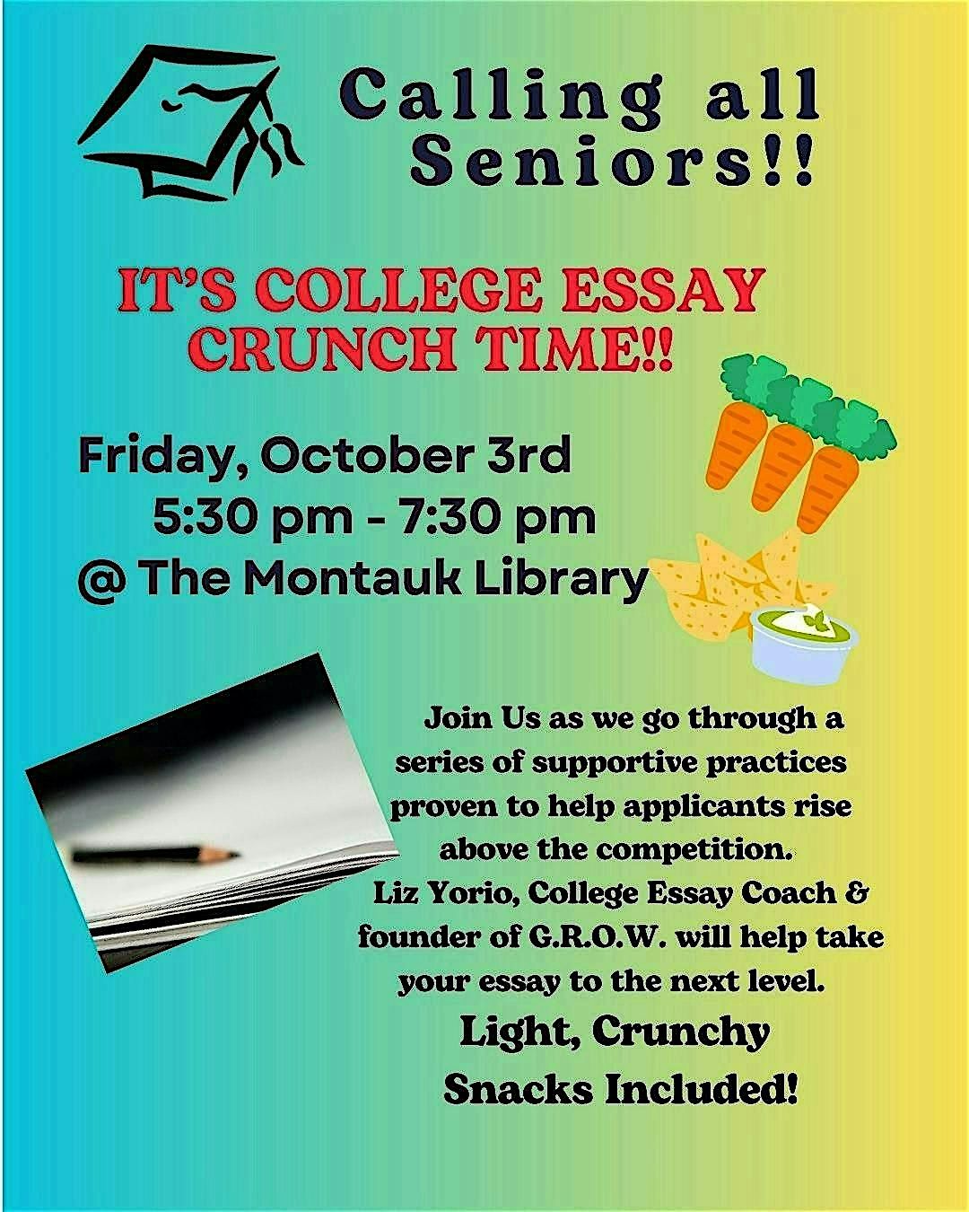 NEW DATE Crunch-Time College Essay Writing - High School Seniors