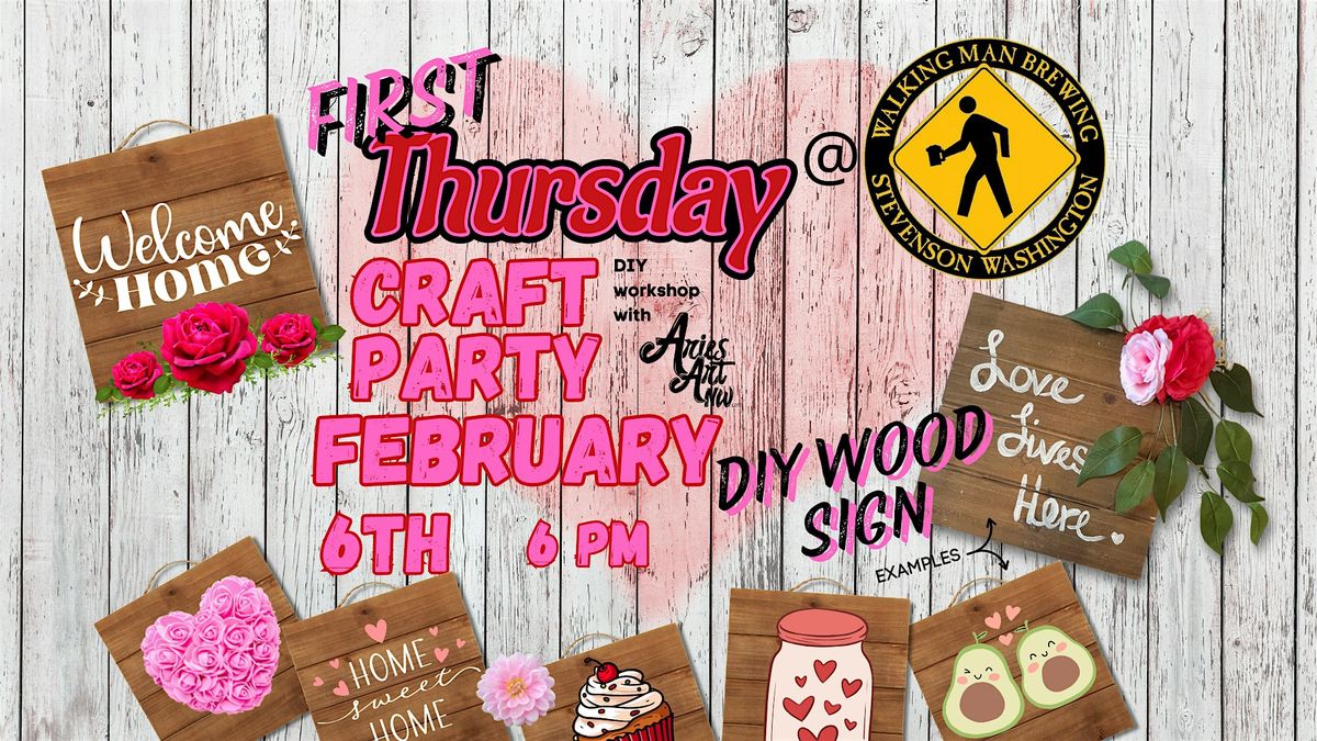 DIY Wood Sign Craft Party at Walking Man Brewing