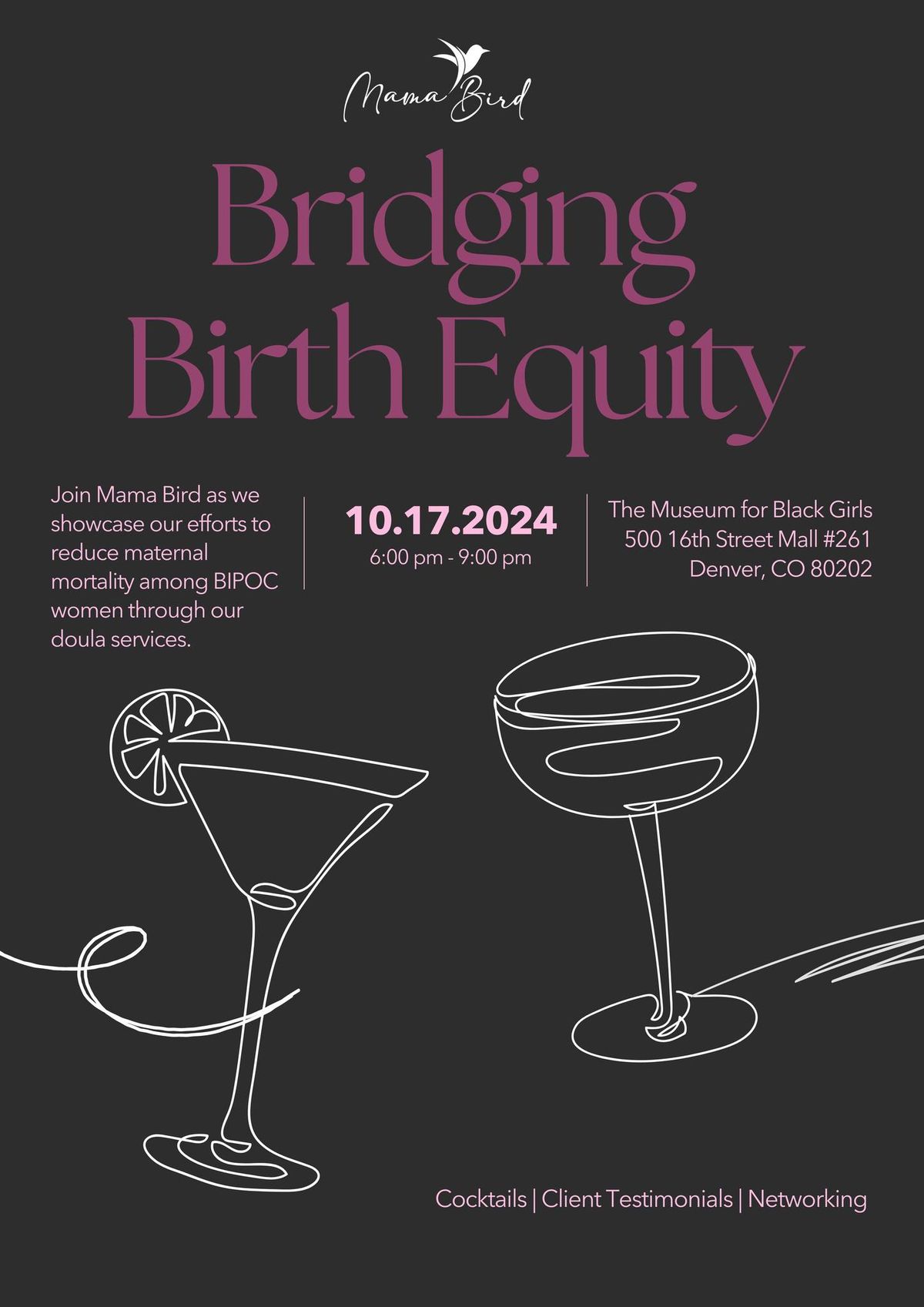 Bridging Birth Equity Through Doula Services: A Mama Bird Cocktail Evening