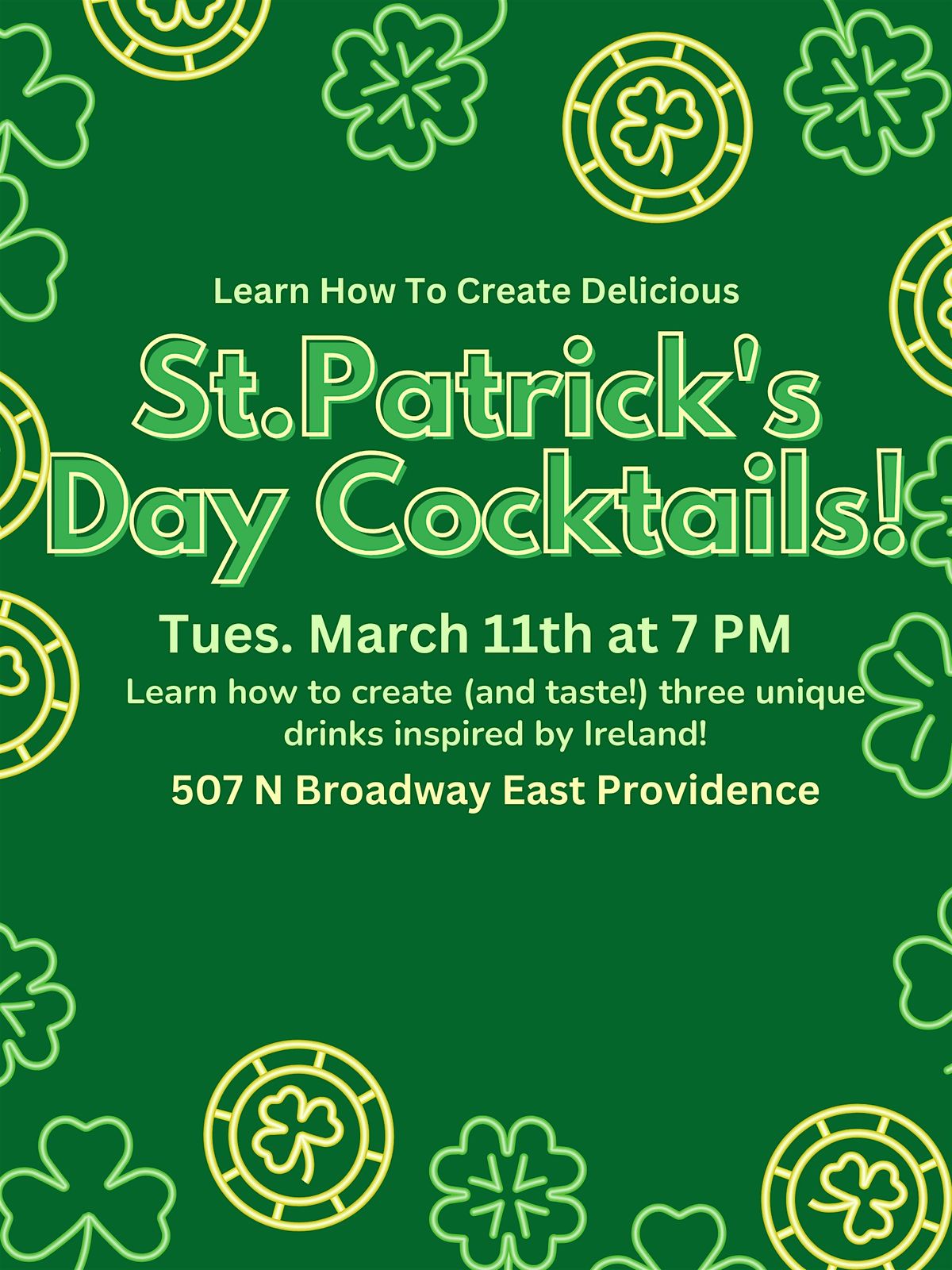 St. Patrick's Day Cocktail Creation Class