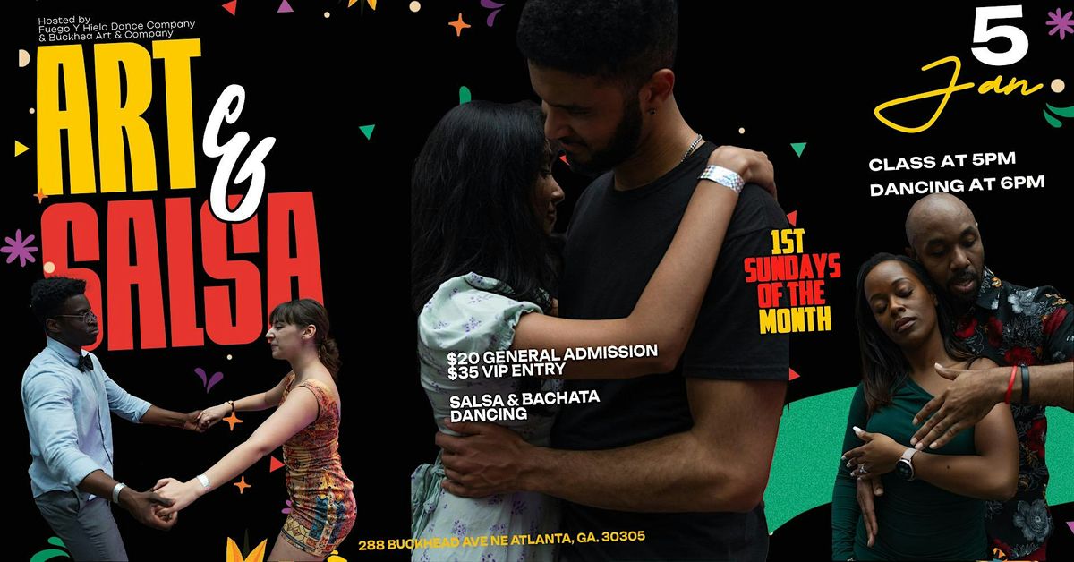 "Art + Salsa" Dance Class + Social in Buckhead Art Gallery