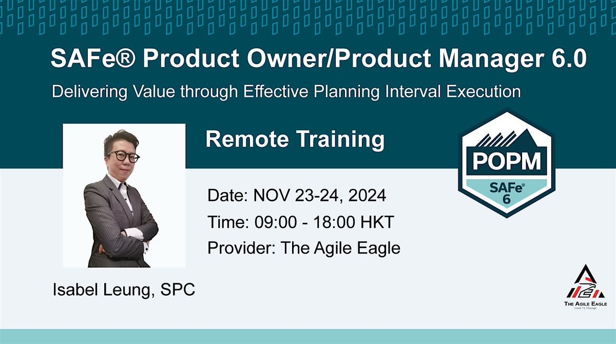 SAFe\u00ae PM\/PO 6.0 (POPM) Online Training Course | MAR 08-09, 2025