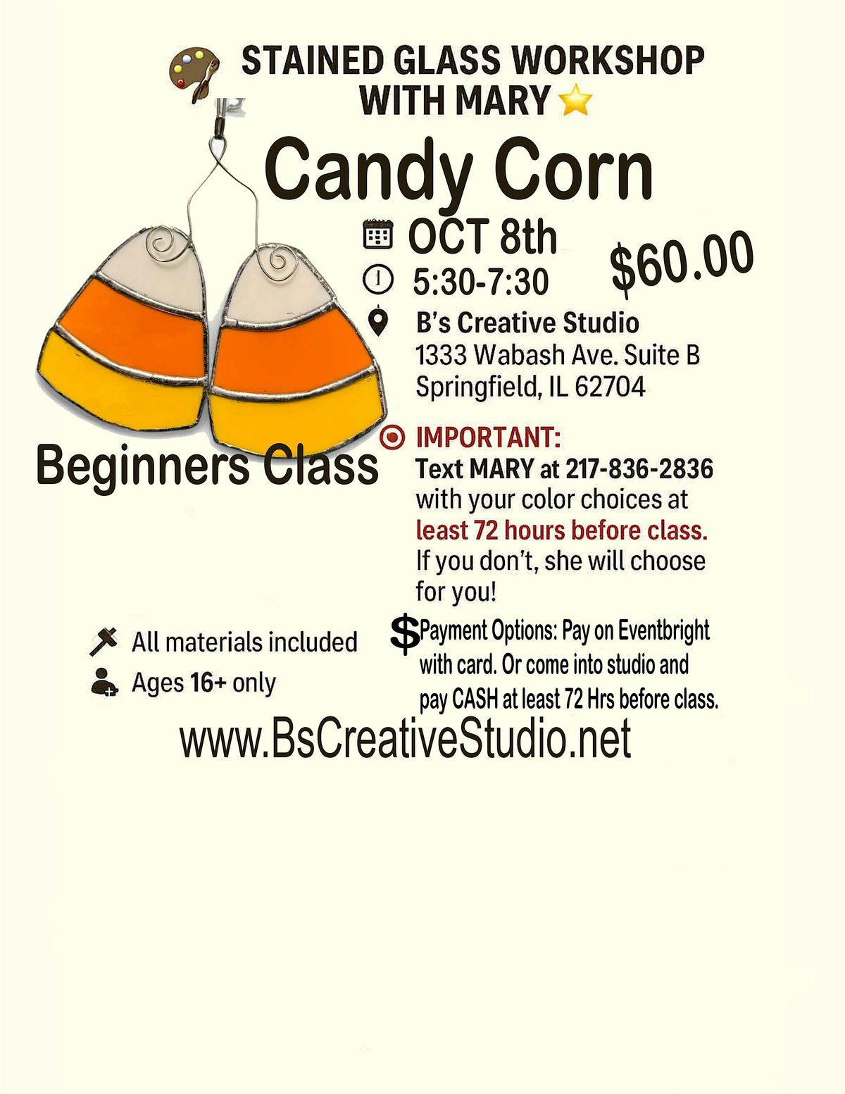 Beginners Stained Glass Candy Corn