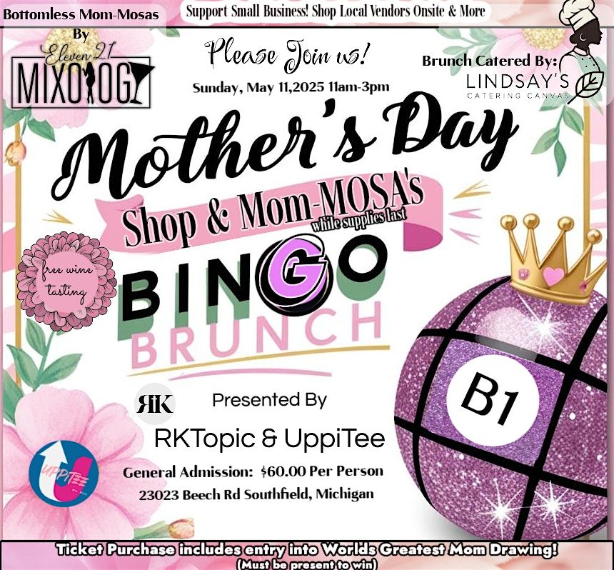 Mother's Day Shop Mom-Mosas Bingo Brunch!