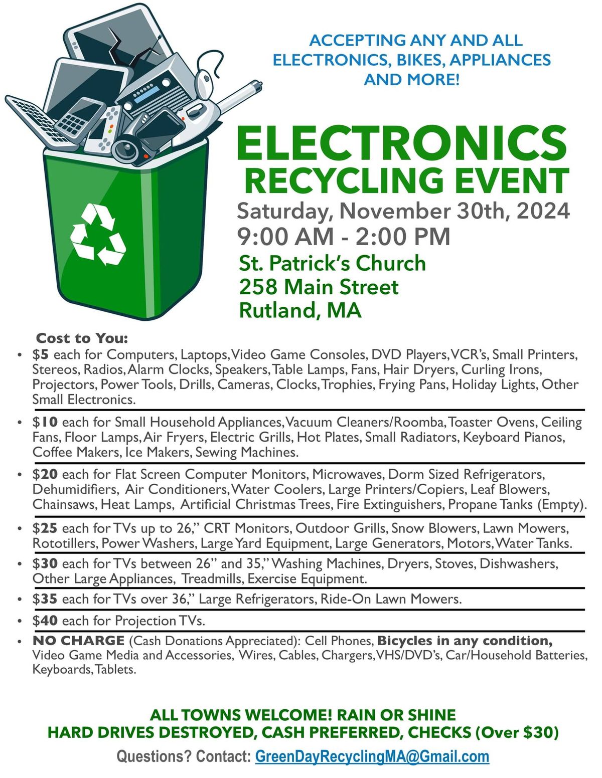 Rutland Electronics & Appliance Recycling Event