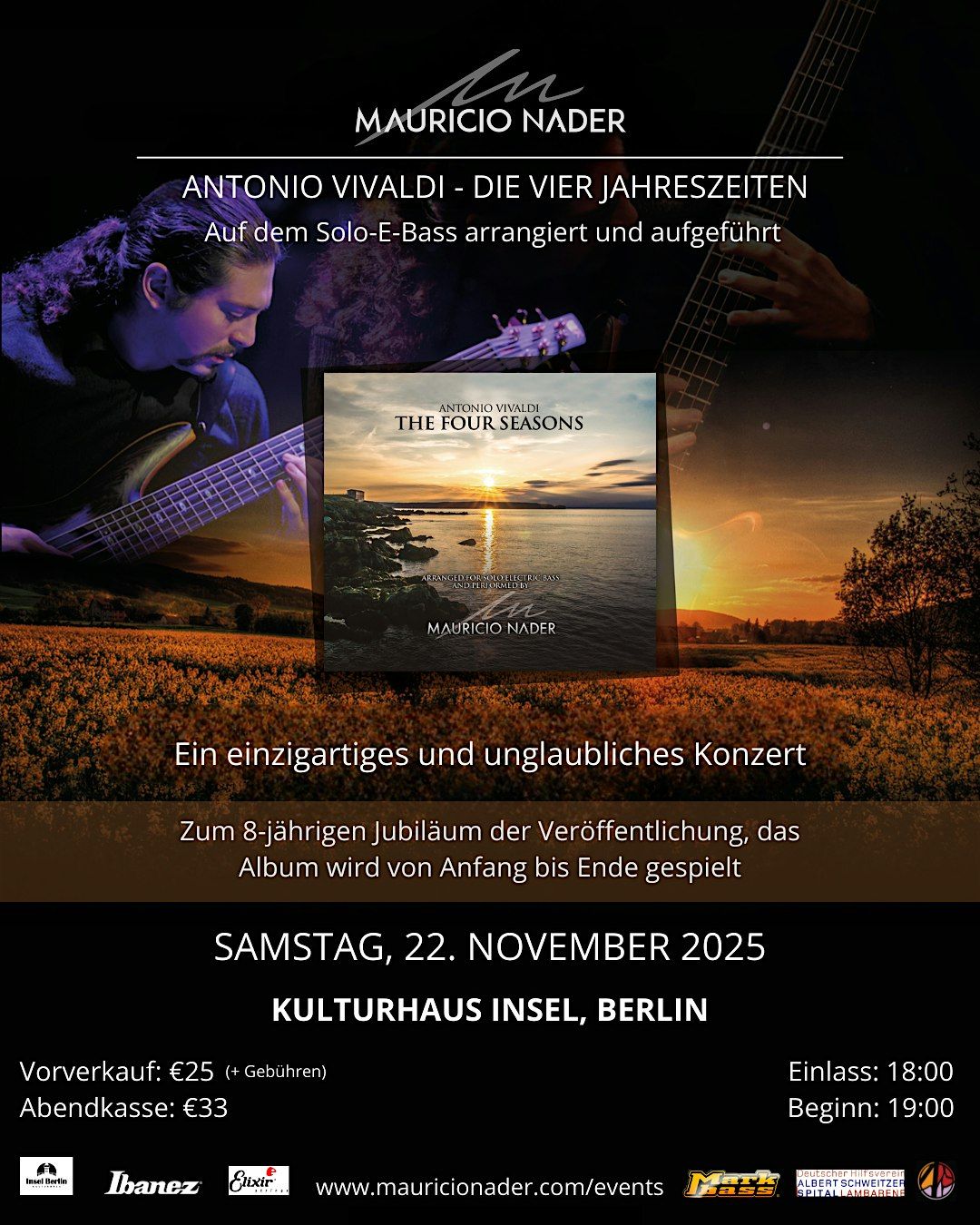Vivaldis Vier Jahreszeiten auf Solo-E-Bass