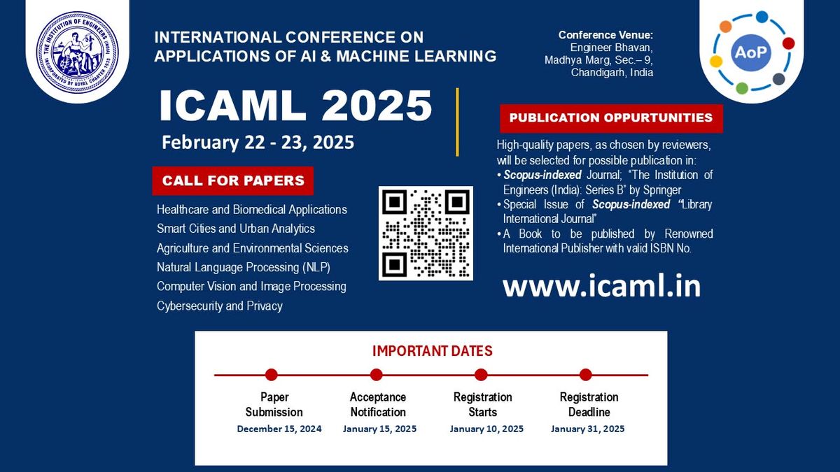 International Conference on Applications of AI & Machine Learning (ICAML- 2025)