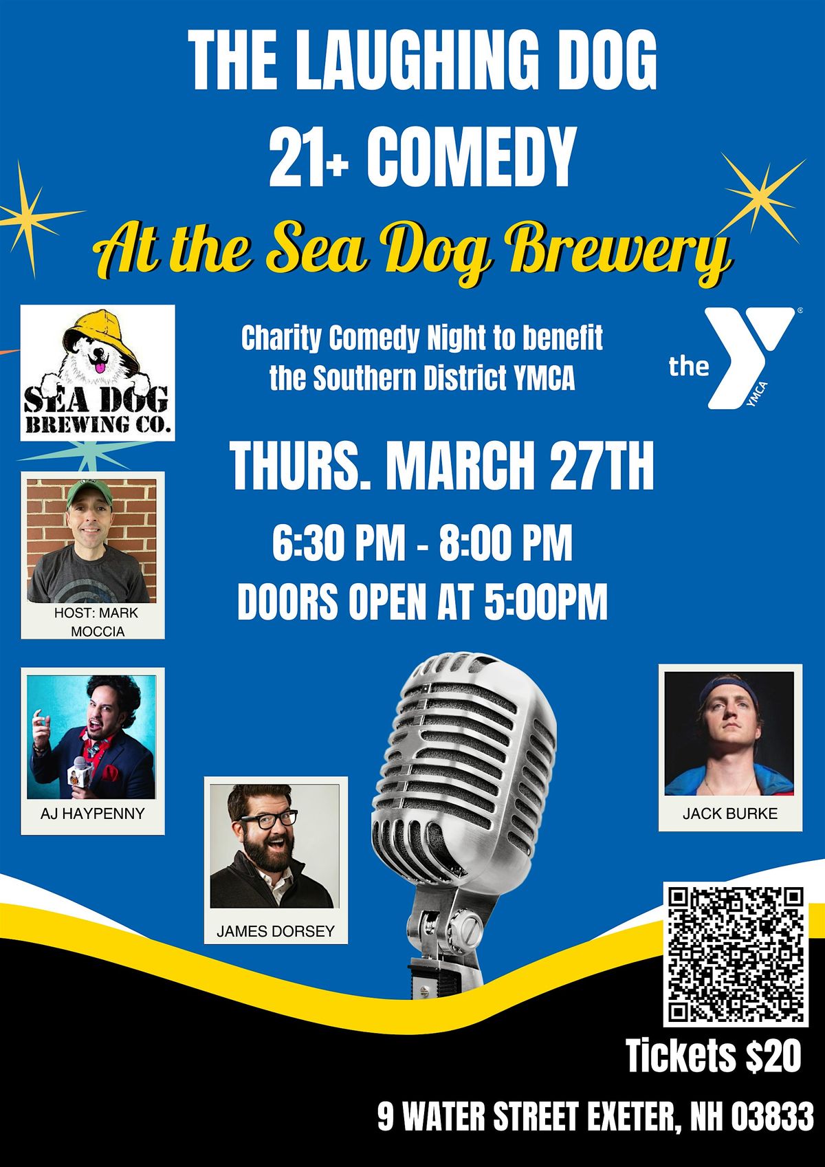 21+ Charity Comedy Night at Sea Dog Exeter to benefit the Exeter YMCA!