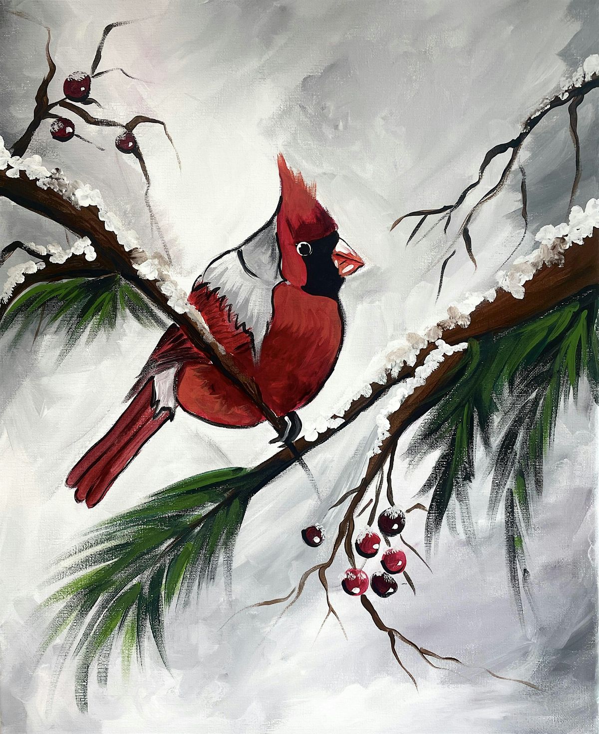 Paint Night - Winter Cardinal