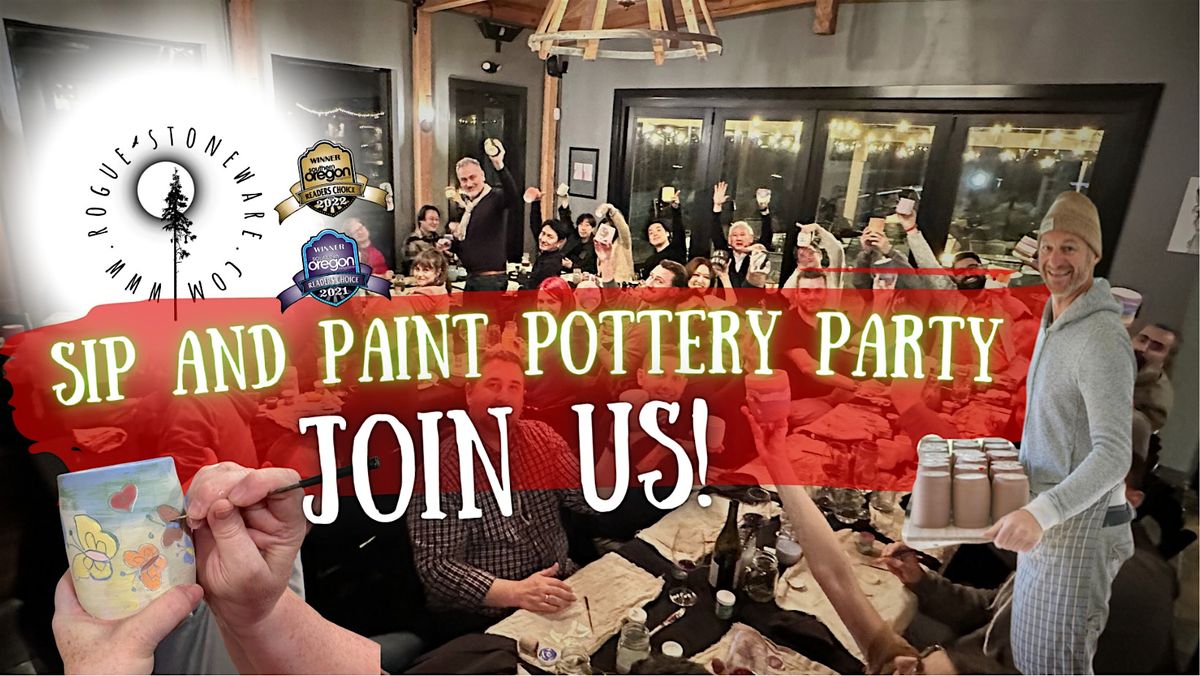 Sip and Paint Pottery Party with Rogue Stoneware