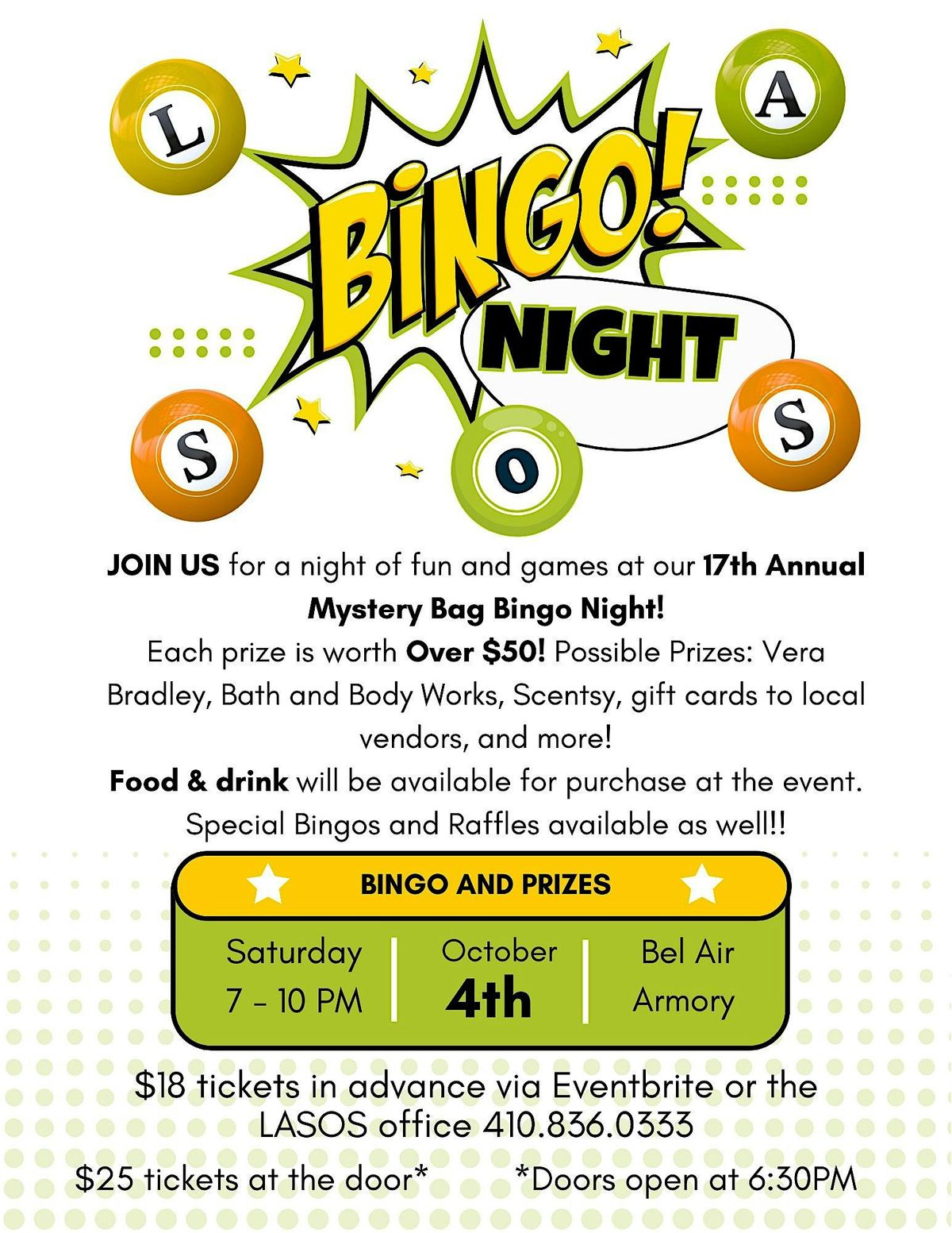 17th Annual Mystery Bag Bingo Night