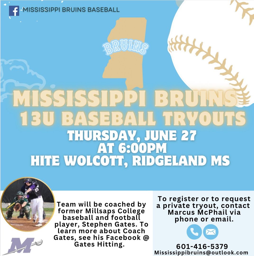 Mississippi Bruins Tryouts 13U