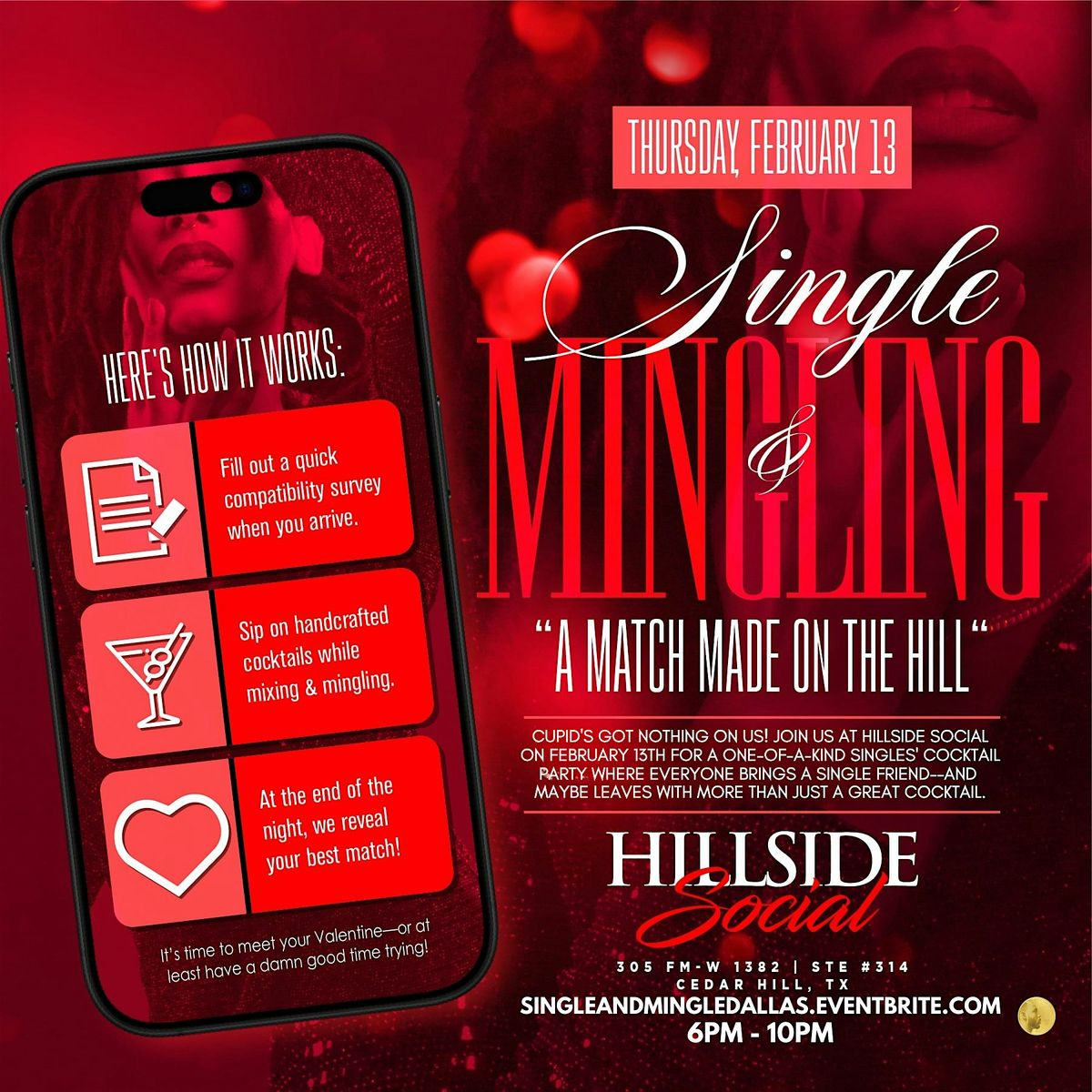 SINGLE & MINGLING - A Match Made On The Hill! @ Hillside Social