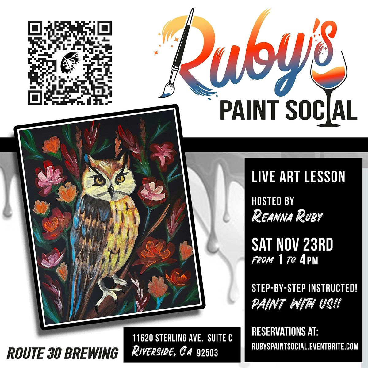 Paint n  Sip Party!! Autumn Owl!!