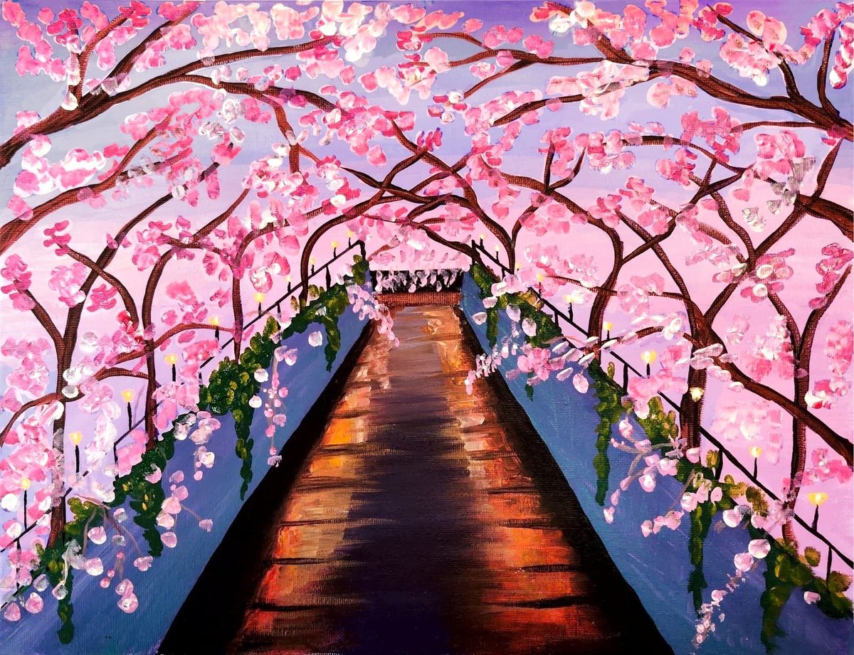 Paint and Wine Night in Waikanae - Cherry Blossom (FIRST DRINK INCLUDED)